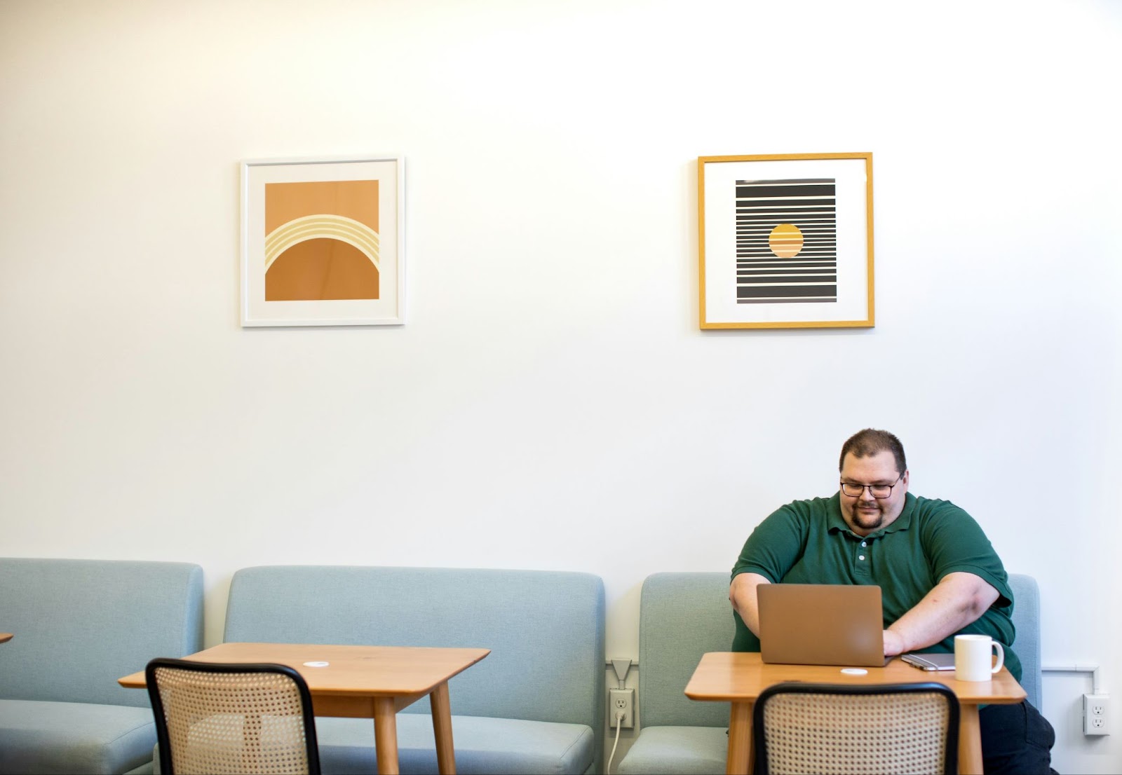A man bringing creativity and innovation in the workplace in a modern office